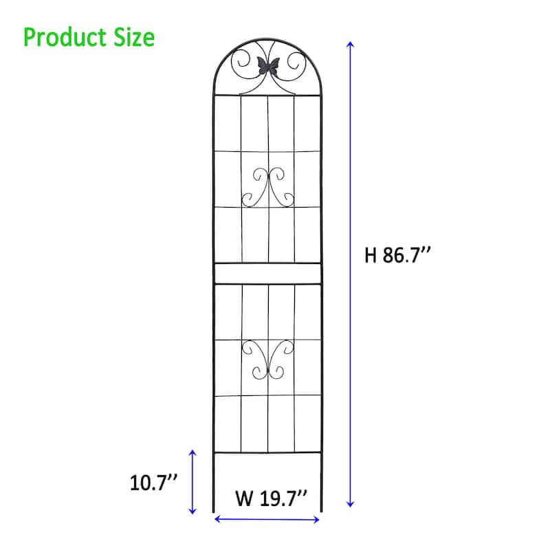 2 Pack Metal Garden Trellis Rustproof Trellis for Climbing Plants Outdoor Flower Support Black