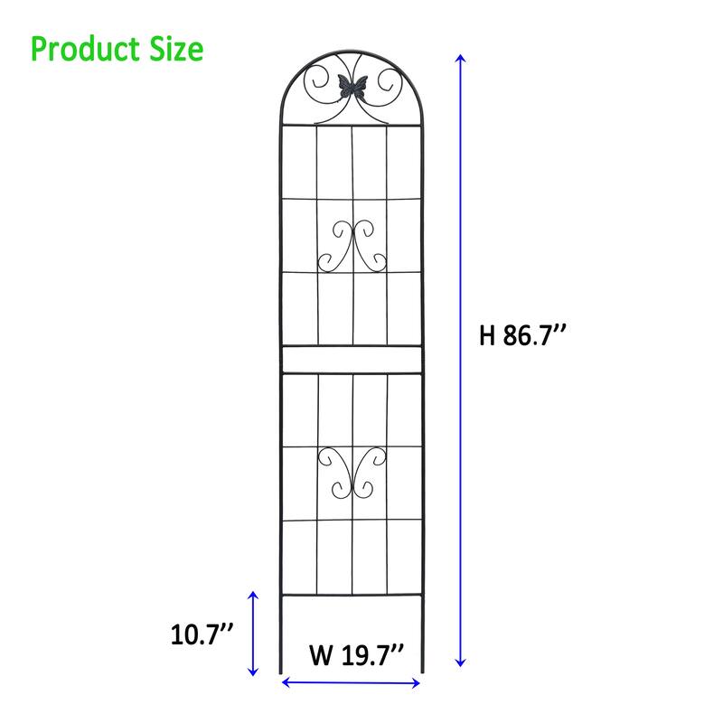 4 Pack Metal Garden Trellis 86.7" x 19.7" Rustproof Trellis for Climbing Plants Outdoor Flower Support