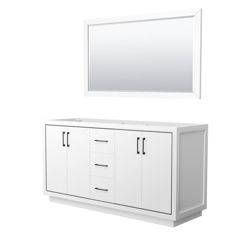 Wyndham Collection WCF1111-66D-CX-M58 Icon 66" Double Free Standing - White / Matte Black Hardware