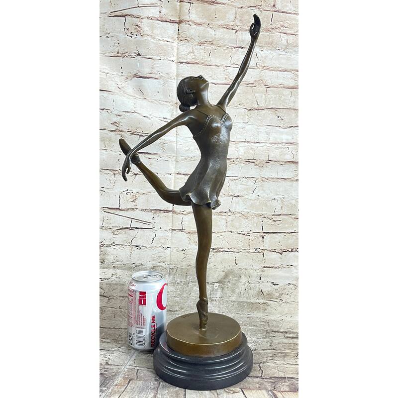 Bronze Ballerina Ballet Dancer Bronze Sculpture Statue Figure On Marble Base