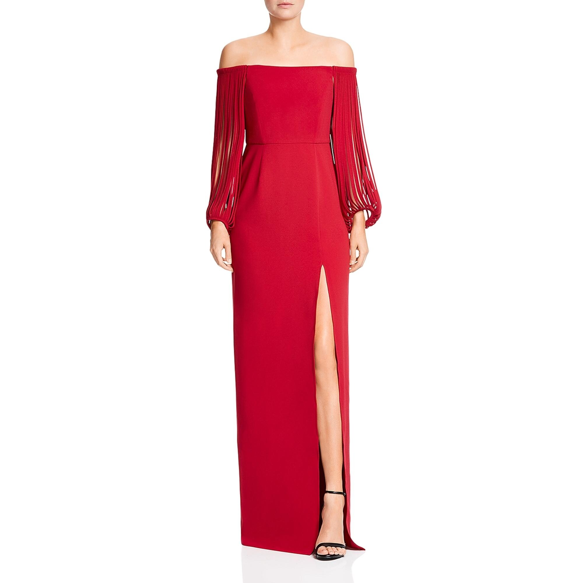halston heritage off the shoulder dress