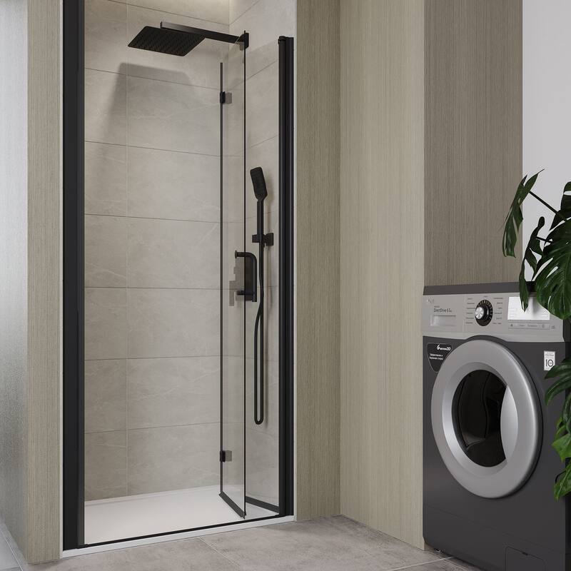 Semi-Frameless Bi-Fold Shower Doors - 32" * 72" - Black