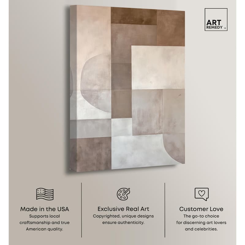 Neutral Tone Blocks II Canvas by Art Remedy, Gallery Wrapped