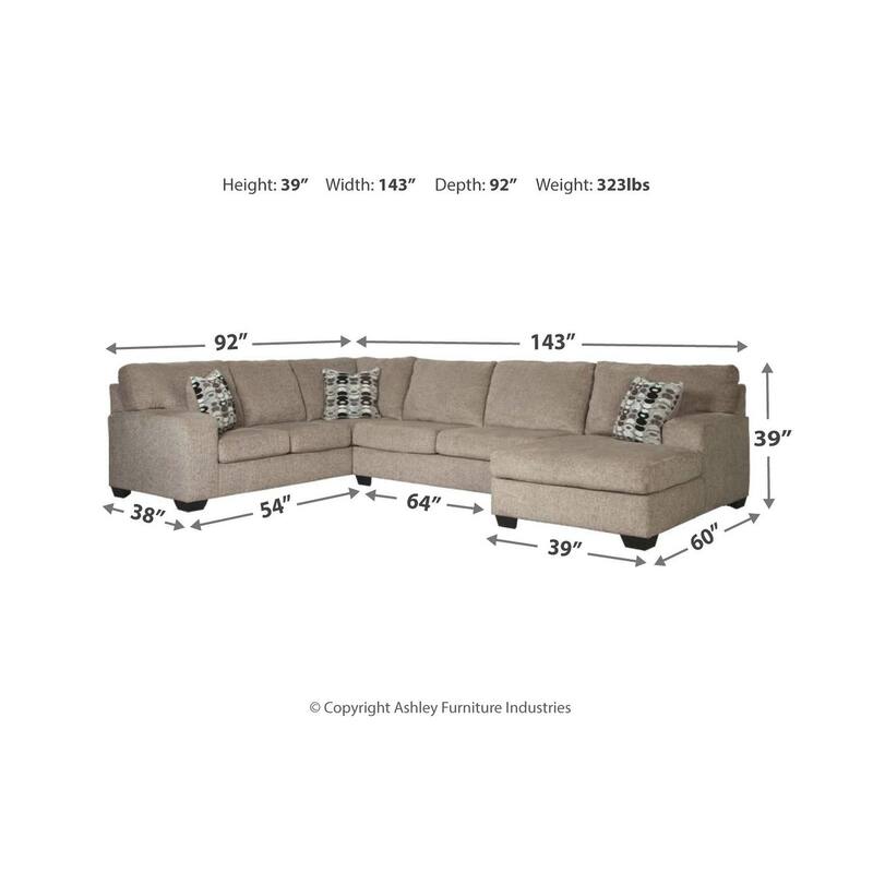 Ballinasloe 3-Piece Sectional- Platinum