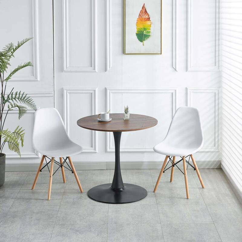 BLACK AND WALNUT Tulip Table Mid-century Dining Table for 2-4