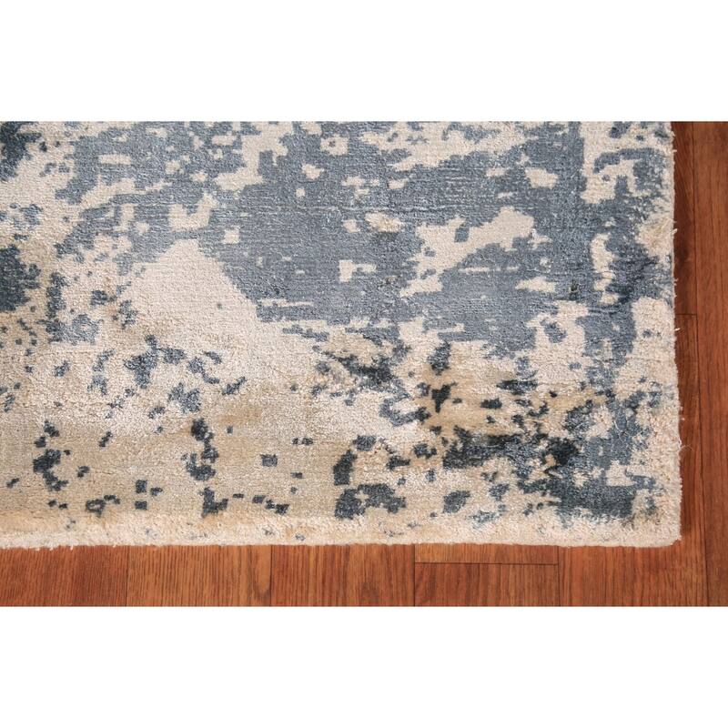 Colorful Abstract Contemporary Foyer Rug Handmade Wool Carpet - 3'1"x 6'4"
