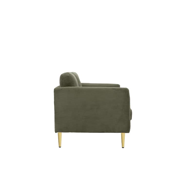 US PRIDE FURNITURE 60.63" W Mid-Century Corduroy Fabric Loveseat