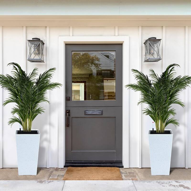 2PCS Garden Decor 21.7" Tall Indoor Outdoor Planters with Water Level Monitor