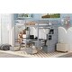 preview thumbnail 5 of 6, Gray Full over Full Size Bunk with Staircase, Down Bed Convertible to Seats and Table Set