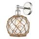 Option Clear Glass with Brown Rope / Polished Nickel