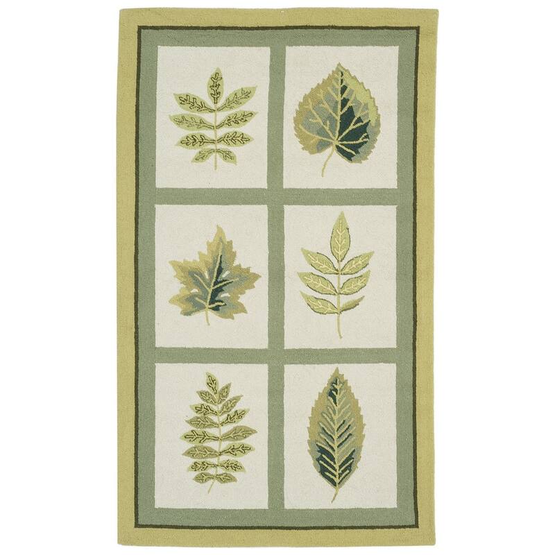 SAFAVIEH Handmade Chelsea Spring Wheel Mosaic French Country Wool Rug - 5'3" x 8'3" - Ivory
