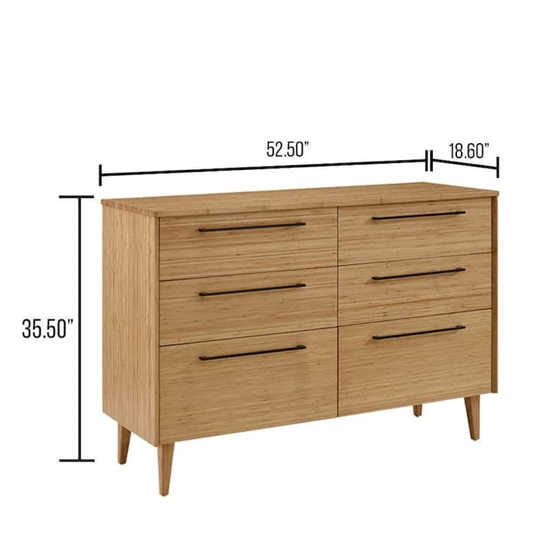 Greenington Sienna Six Drawer Double Dresser, Caramelized