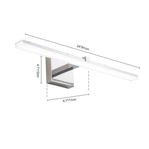 Dimmable Linear LED Chrome Vanity Wall Sconce 3CCT 17W 24in
