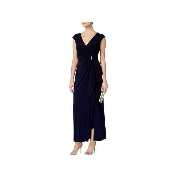 Connected Apparel Womens Evening Dress Embellished Ruched