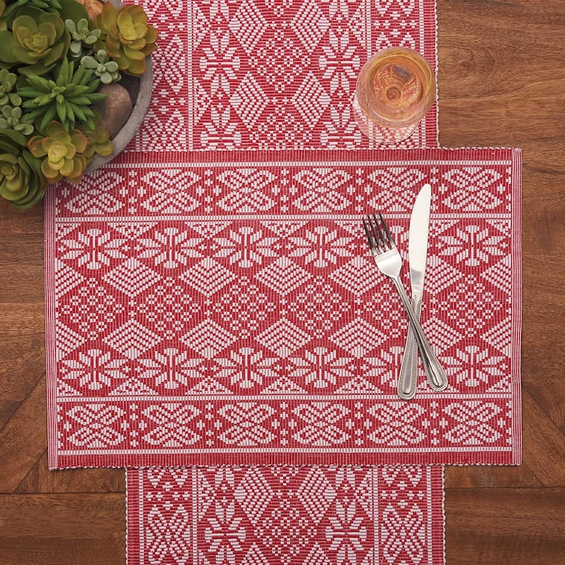 Scandinavian Jacquard Cotton Woven Placemats - Set of 6