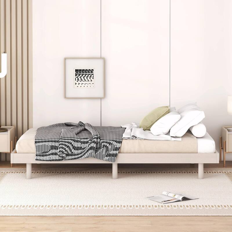 Contemporary Floating Platform Bed Frame