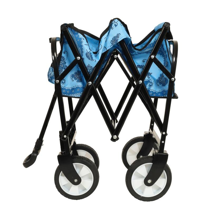 Colorful Collapsible Utility Wagon Cart with Strapping System - 225 lb Capacity