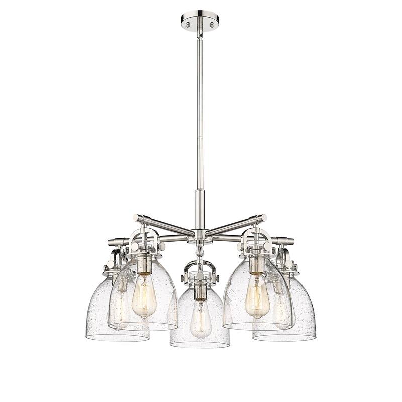Innovations Lighting Newton Bell - 5 Light 7" Stem Hung Chandelier