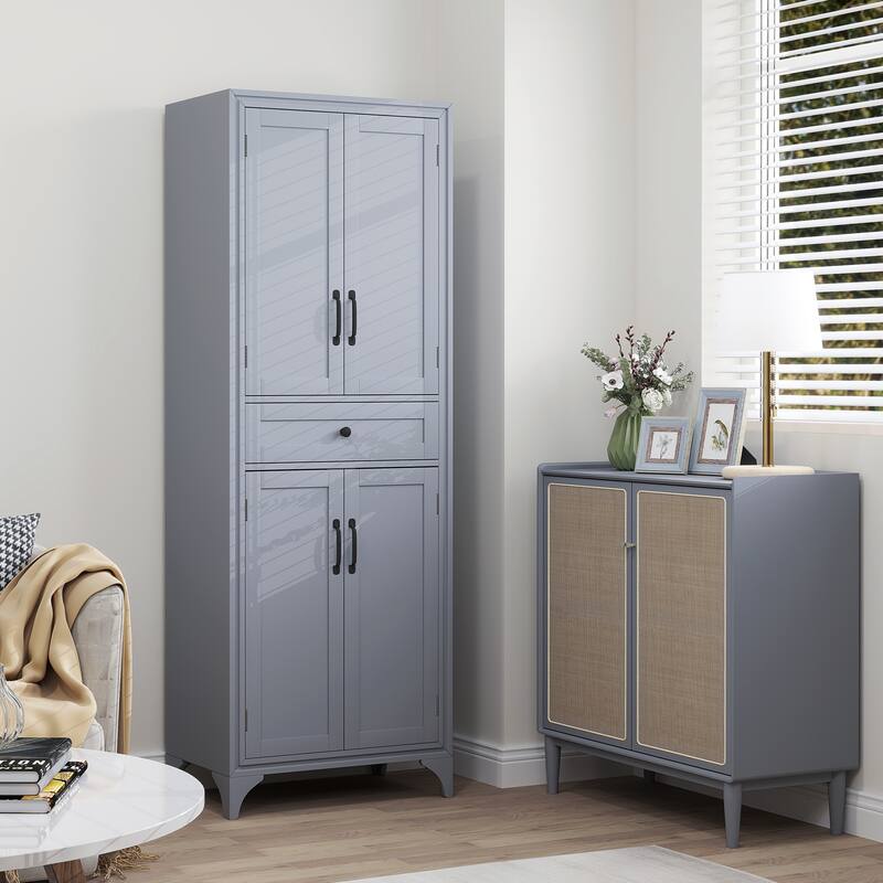 HOMCOM 67" Freestanding Kitchen Pantry, 4-Door Storage Cabinet