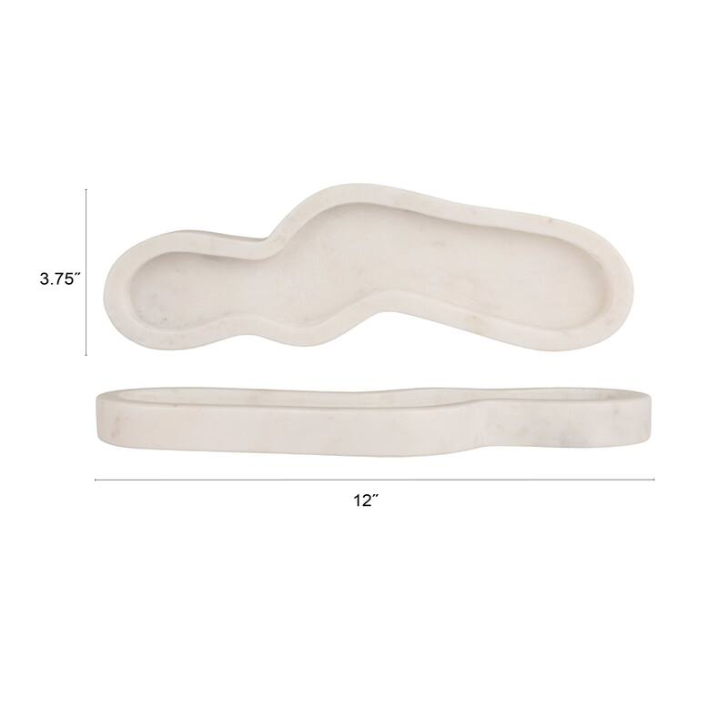 Marble Cracker Dish - 12" L x 3.75" W