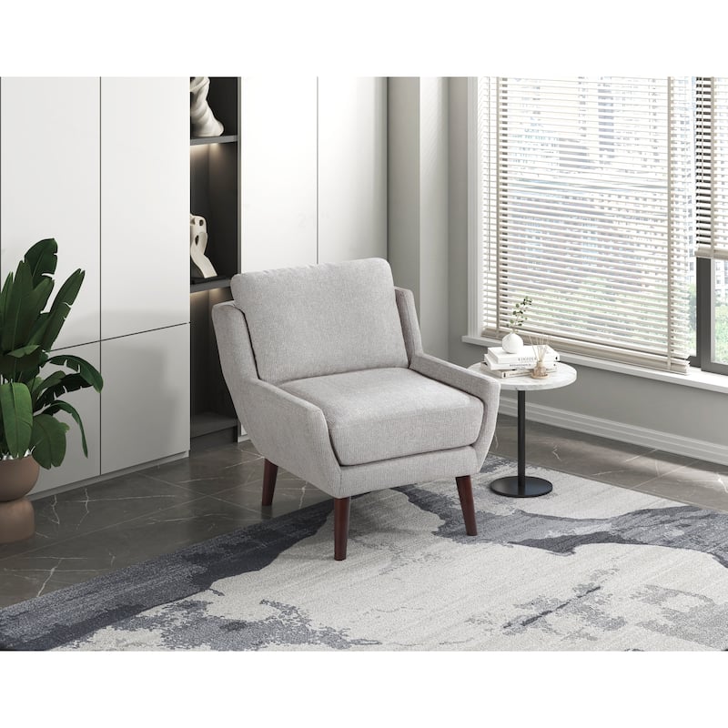 Comfortable Contemporary Accent Chair with Durable Upholstery and Solid Wood Legs