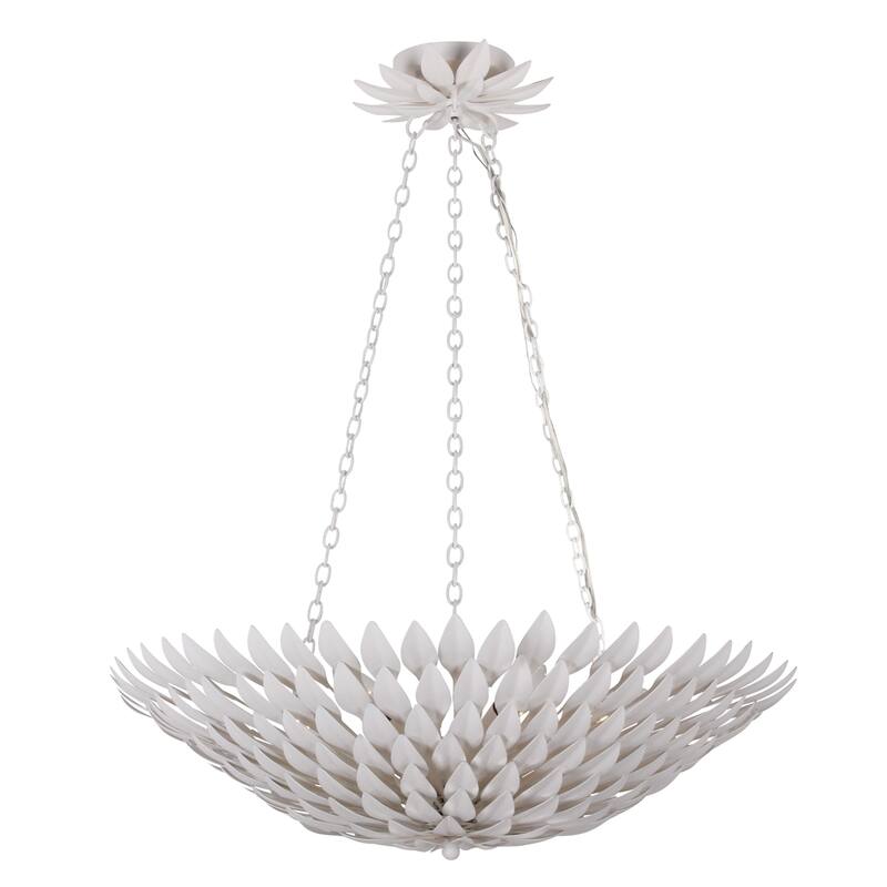 Broche 6 Light Matte White Ceiling Mount - 24.5'' W x 6'' H