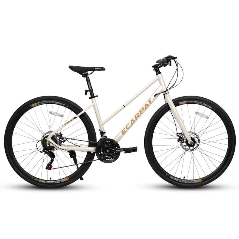 28-inch Road Bike with Aluminum Alloy Wheels, 21-Speed Gear System, Disc Brakes, Wide Tires - Ideal for Urban Commuting