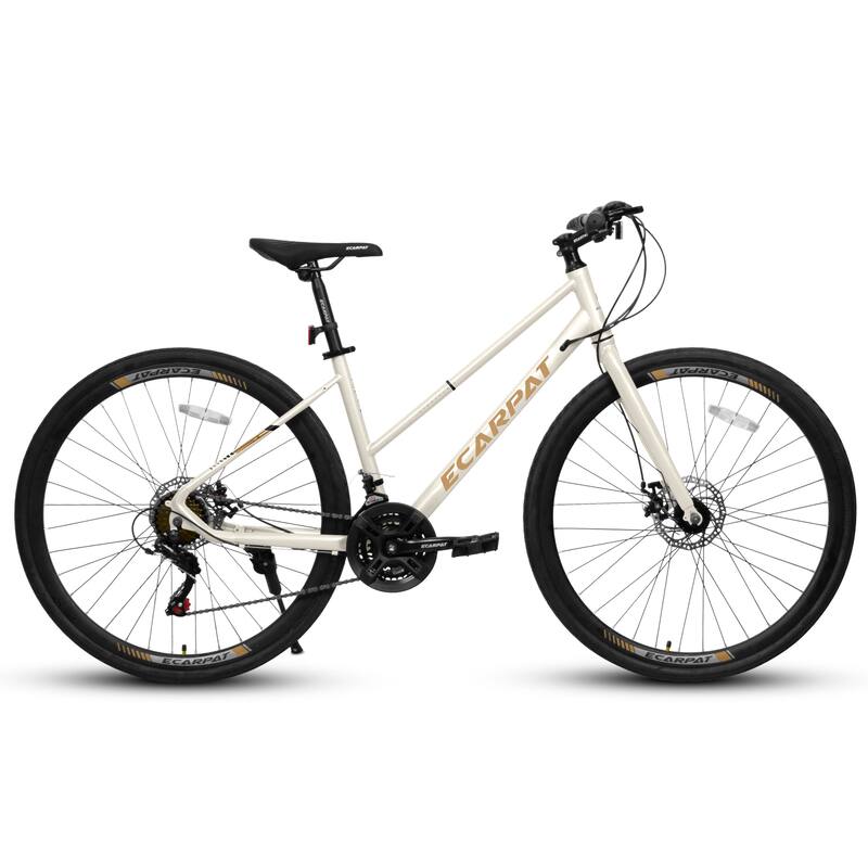 700C Lightweight Commuter Road Bike with 21 Speed Bicycle, Disc Brakes Aluminum Alloy Frame for City Rides and Student Travel