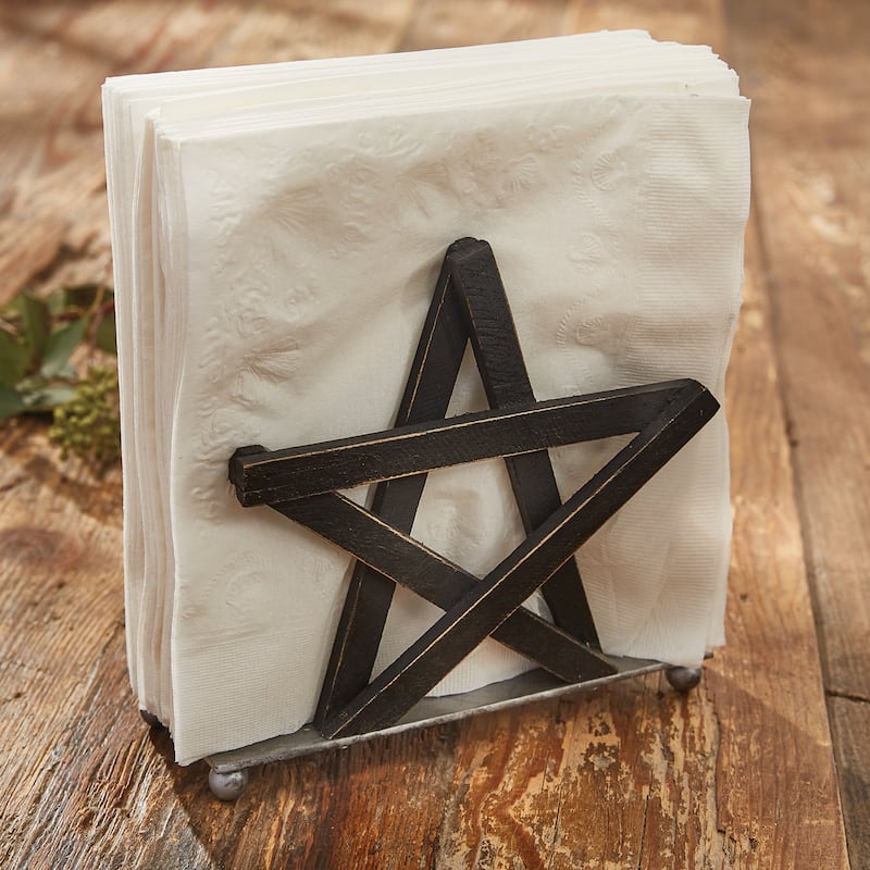 Park Designs Antique Star Napkin Holder - 6"H X 6"W X 2"D