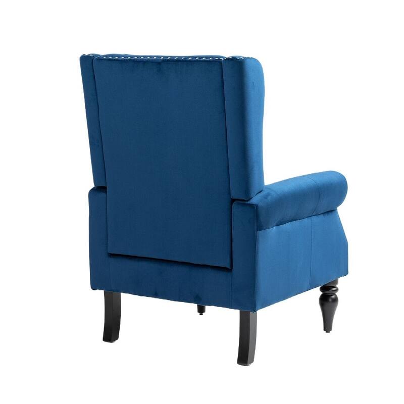 Transitional Wingback Accent Chair Armchair with Sturdy Wood Legs
