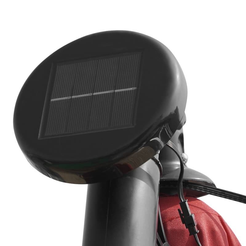Willry Solar-Powered LED Offset Patio Umbrella with Easy Crank Lift, Tie Closure for Gardens, Balconies, Decks, Swimming pools