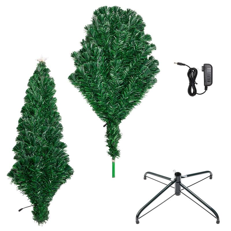 7.5FT Pre-Lit Optic Fiber Christmas Tree Multicolor Lights