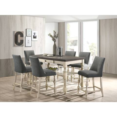 Furniture of America Graypath Ivory 7-piece Counter Table Set
