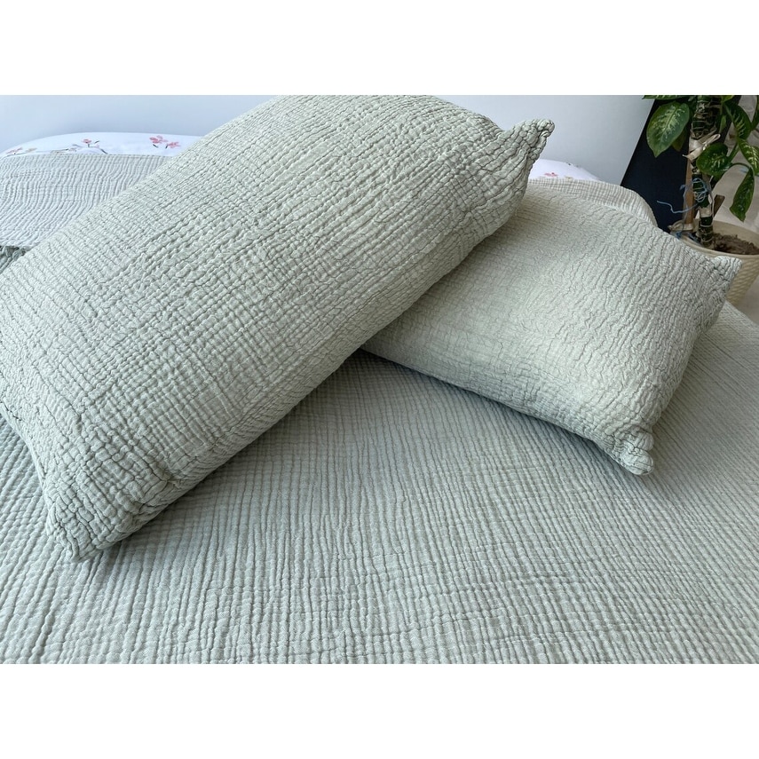 Sussexhome Soft Turkish Cotton Muslin Bed Shams, 2 Pieces - Picture 37 of 85