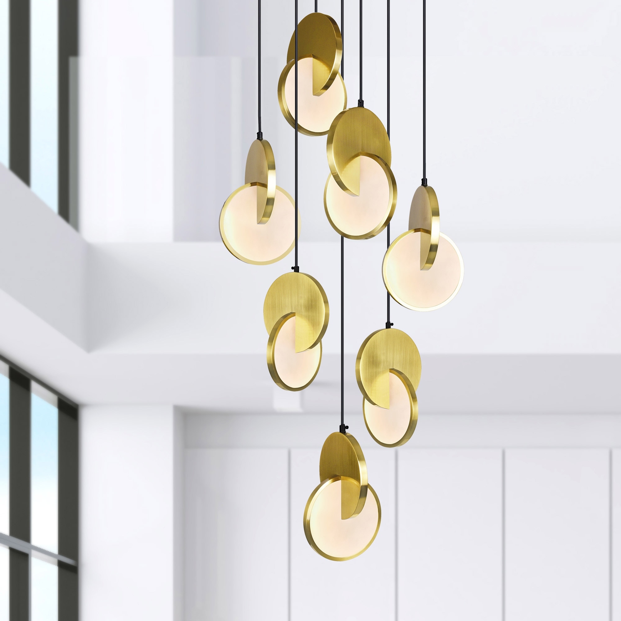 CWI Lighting Tranche Integrated LED 24in Brushed Brass Pendant - Brushed Brass