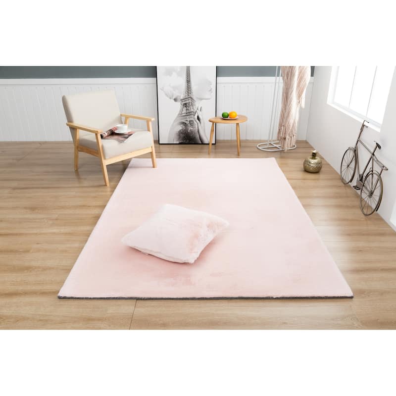 Rabbit-Collection Thick Faux-Fur Area Rug