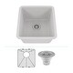 preview thumbnail 39 of 47, 16" x 18" Quartz Single Bowl Sink Drop-In/Undermount Granite Composite - 16"x18"