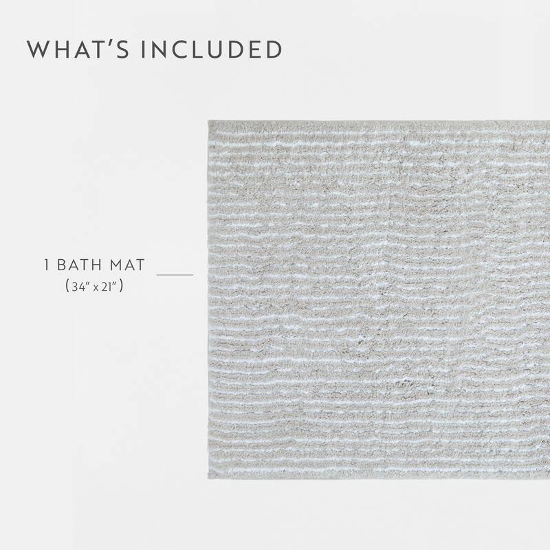 Becky Cameron 100% Cotton Pinstripe Patterned Bath Mat