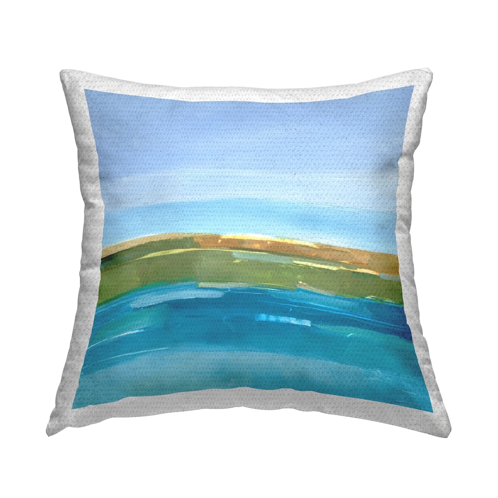 Stupell Modern Ocean Landscape Printed Outdoor Throw Pillow Design by Ethan Harper