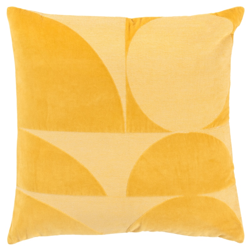 Rizzy Home Cotton Velvet Contemporary Shape Throw Pillow Cover… - Yellow