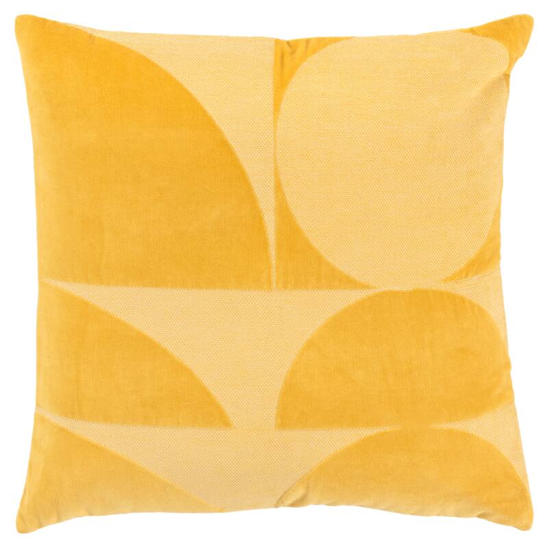 Rizzy Home Cotton Velvet Contemporary Shape Throw Pillow - Yellow