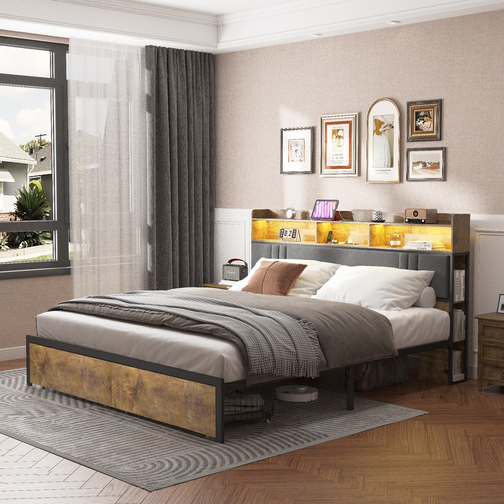 King headboard lights on sale
