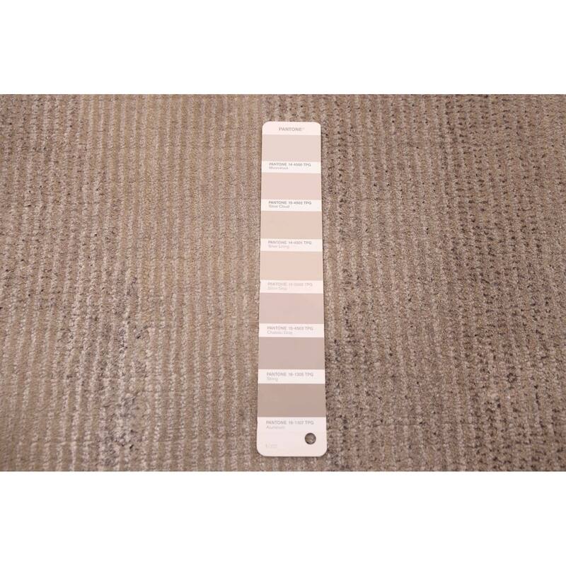 ECARPETGALLERY Hand Loomed Loreto Light Grey Viscose, Wool Rug - 5'3 x 7'5