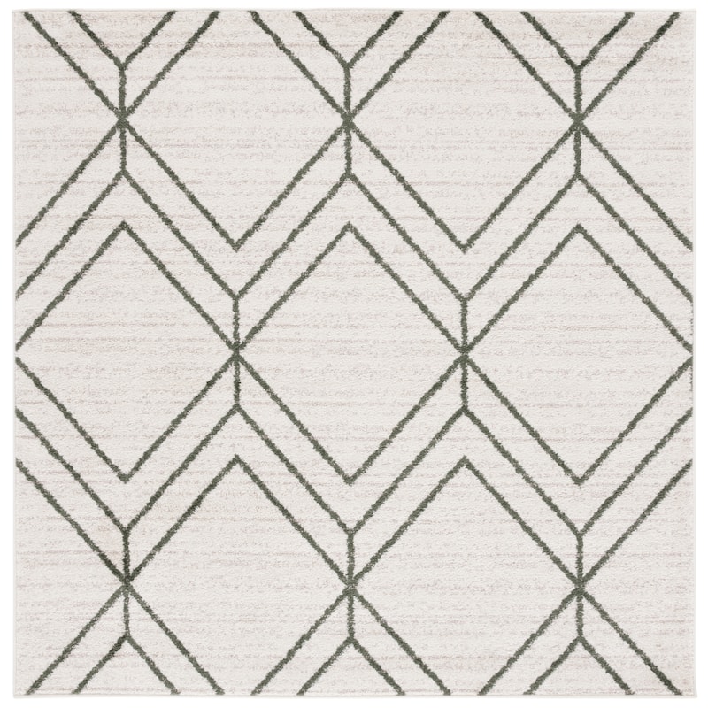 SAFAVIEH Adirondack Juvelina Modern Geometric Rug - 6' Square - Ivory/Dark Green