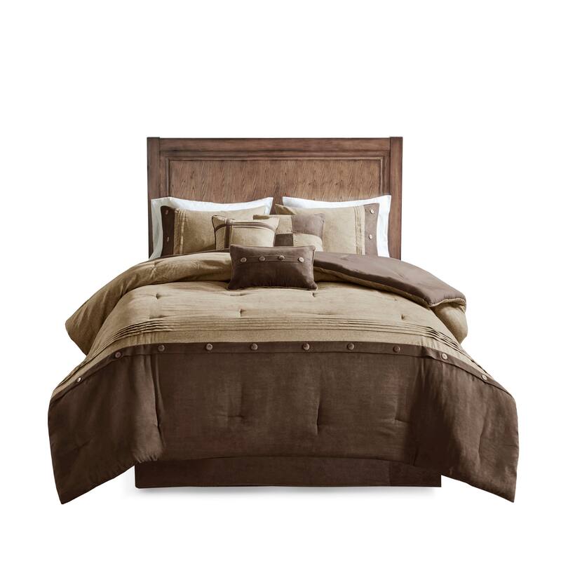 GDF Studio - Faux Suede Lodge Comforter Set with Decorative Pillows