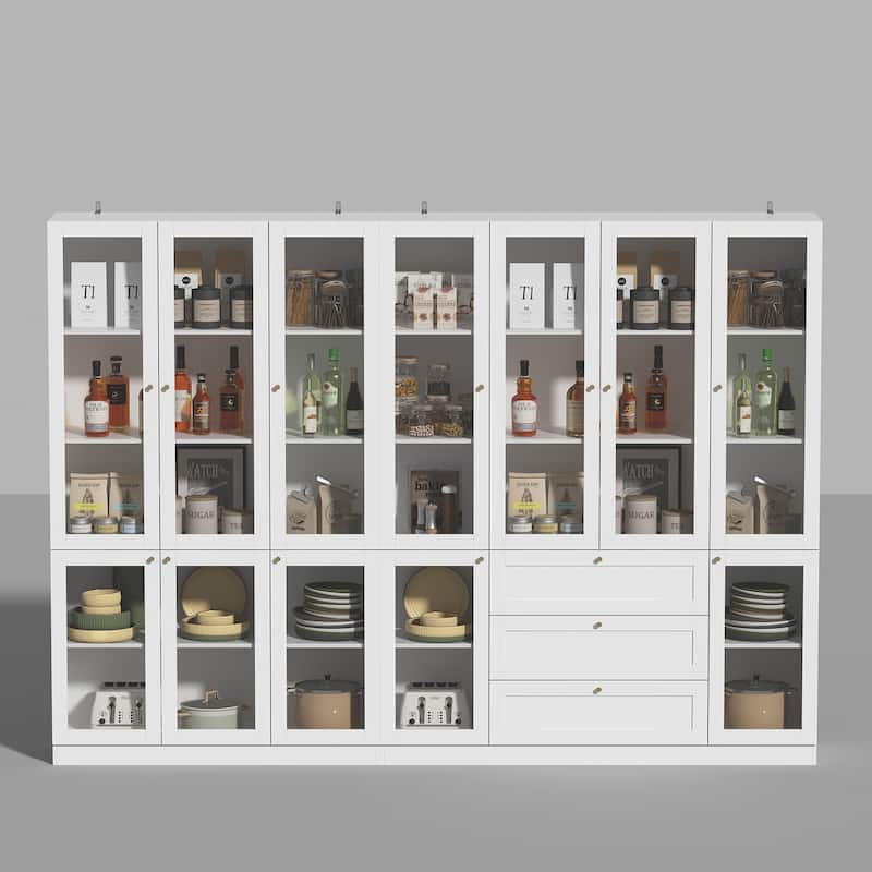 Modular Kitchen Utility Buffet,Large Cupboard Pantry Display Case