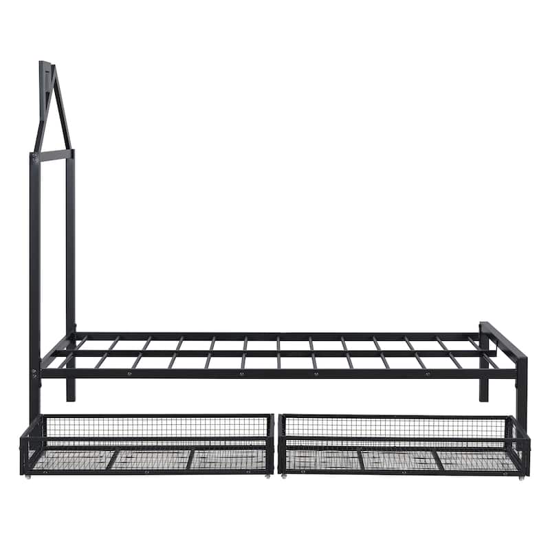 Metal Platform Bed with two drawers