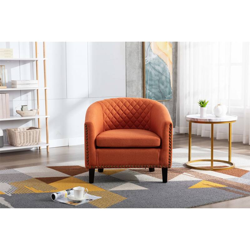 Club Chairs with nailheads and solid wood legs