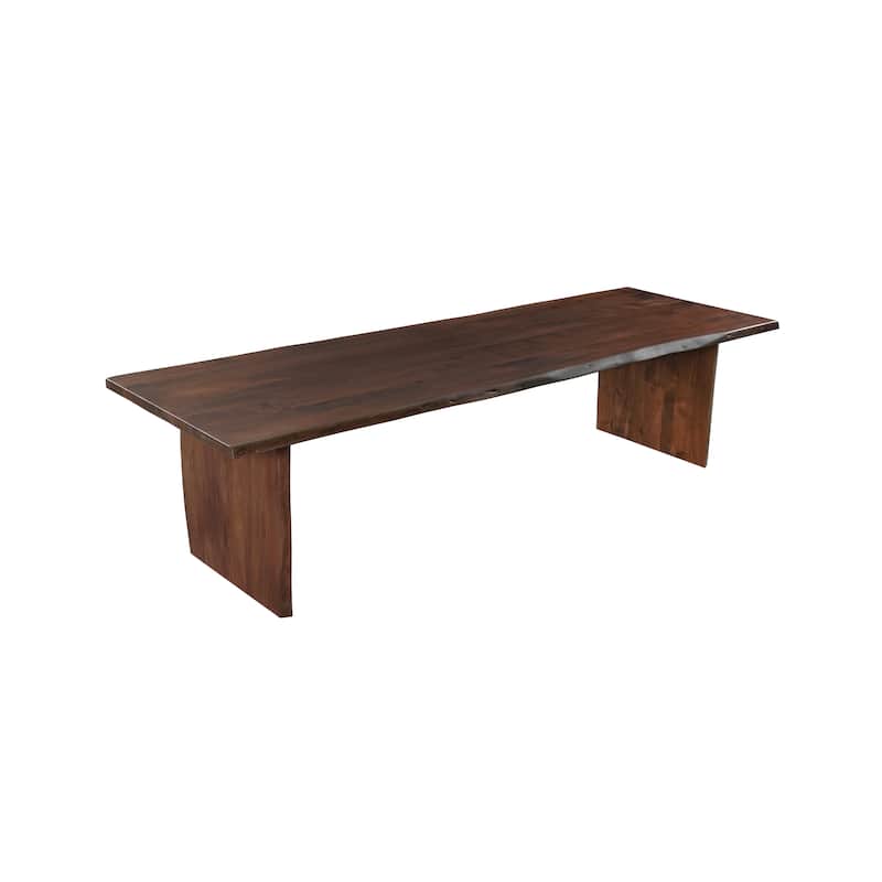 Cedar Live Edge Solid Wood Dining Table - 120" - Dark Brown