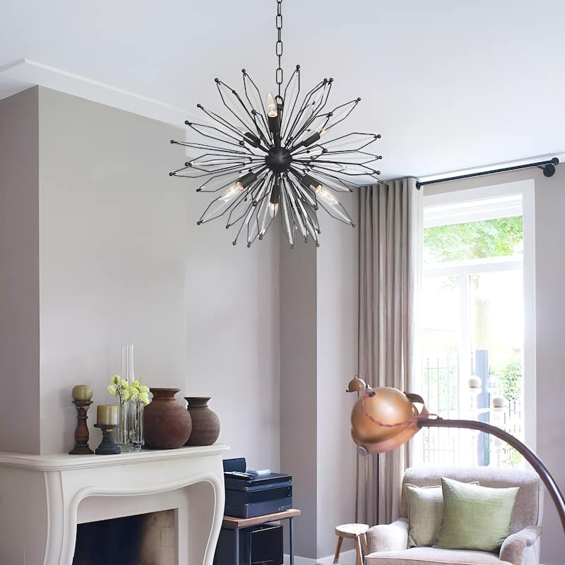 6 Light Orbital Satellite Carbon Sputnik Chandelier